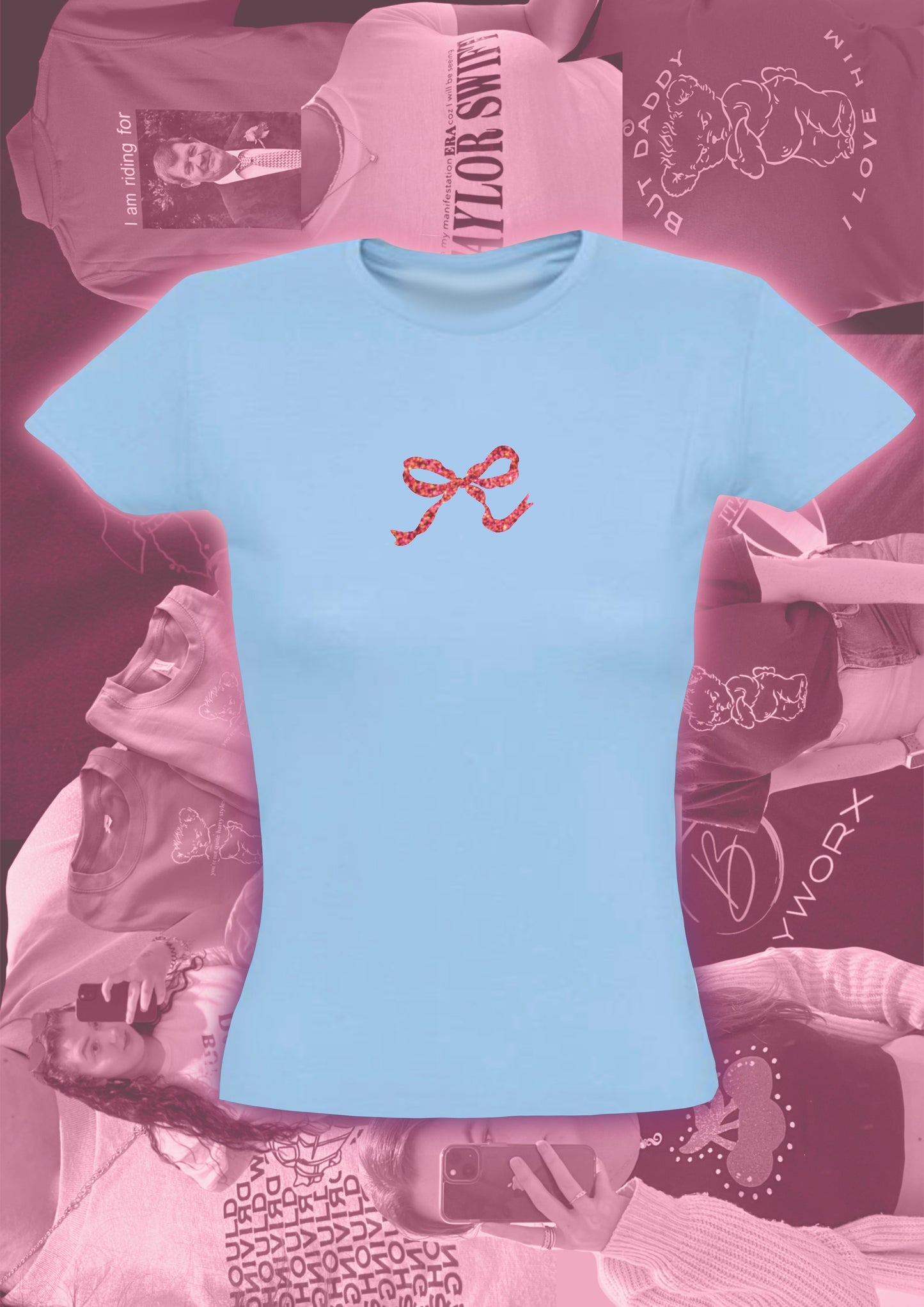 Sparkly Red Bow Baby Tee