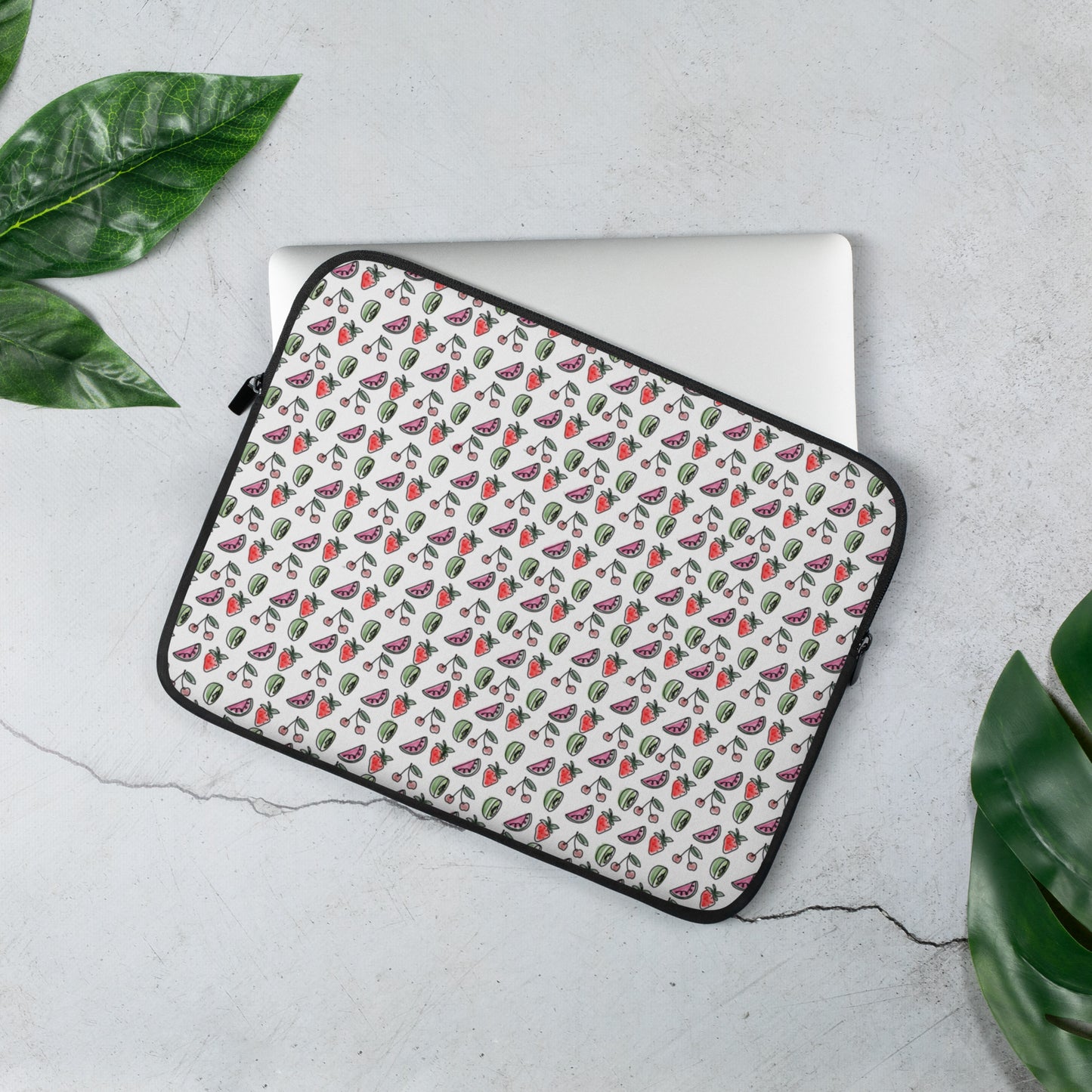 White HS Fruitman zip case for laptop 13"-15"