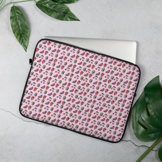 Pink HS Fruitman zip case for laptops 13"-15"