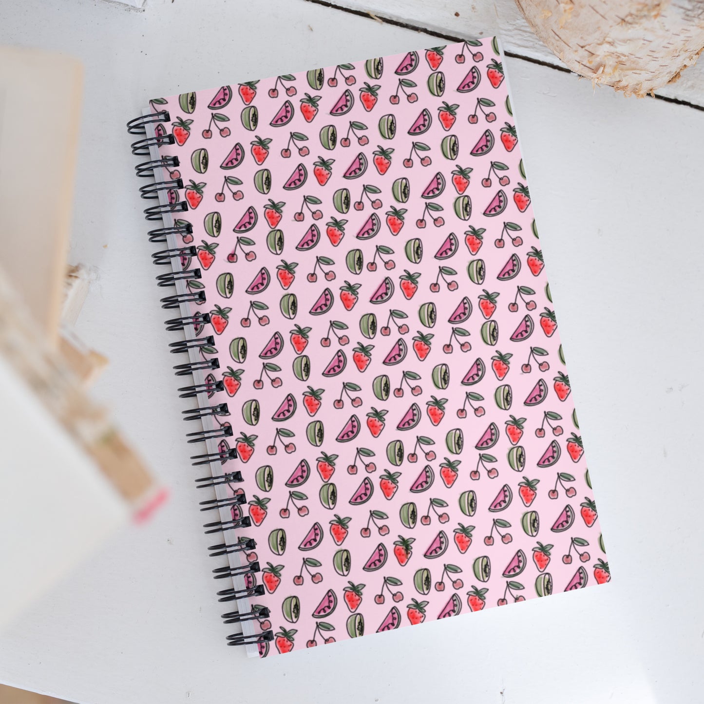 Pink HS Fruitman Spiral notebook